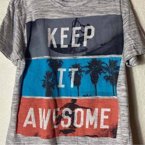 Amsterdam "Keep It Awesome" Boys Grey Tee Size:L(10-12) - Picture 3 of 5